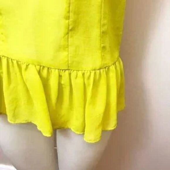 LIME chiffon peplum sleeveless blouse - Picture 4 of 8